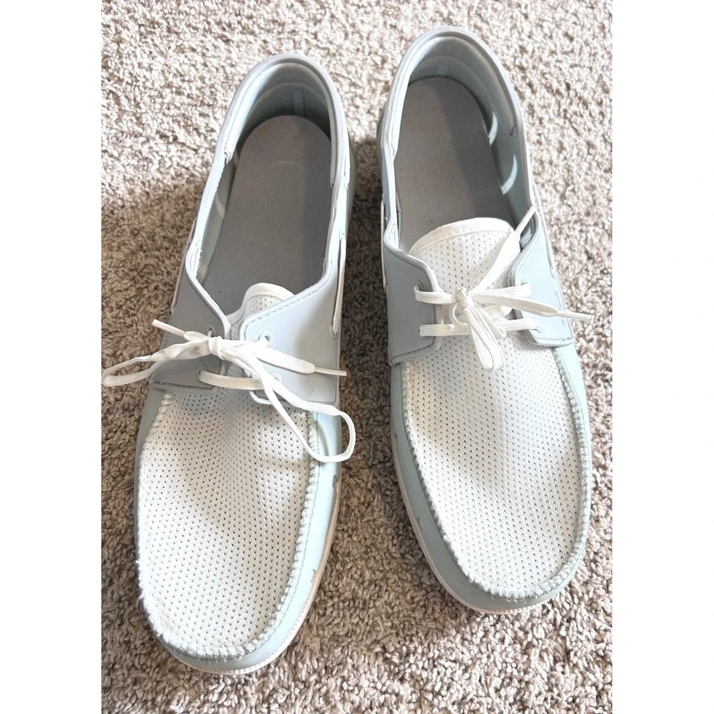 Swims Light Blue and White Boat Shoe Loafers